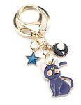 Sailor Moon Keychain Cartoon Cute Magic Cat Key Chain Pentagram Bag Mobile Car Key Chain for Women Men Teen Girls Cat Lovers