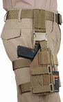 EXCELLENT ELITE SPANKER Tactical Nylon Drop Leg Platform Adjustable Pistol Holster Drop Leg Holster Molle Module Universal Bag for Left/Right Leg(Coyote Brown)