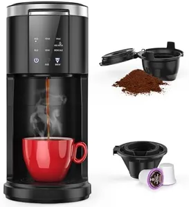 COWSAR Single Serve Coffee Maker, Coffee Brewer for K-Cups Pods and Ground Coffee, Capsule Coffee Machine with 40 oz Water Tank, 5 Brew Sizes Up To 14 Oz, Black