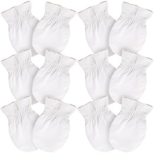 PurComfy SuperSoft Baby Mittens, Bamboo Viscose Infant Newborn Mittens for Girls Boys No Scratch Gloves 6 Pack Cream