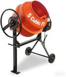 5 Cubic Ft Electric Cement Mixer, 4/5 HP 600W Electric Mixer Machine with 140L Drum, 2 Wheels and Stand, Portable Concrete Mixing Machine for Mortar, Stucco, Seeds and Fodder