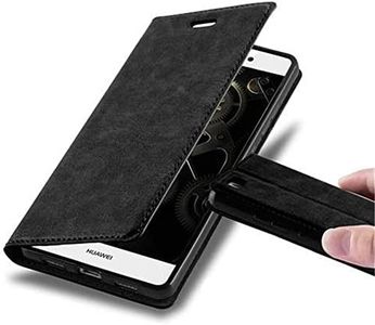 Cadorabo Custodia Libro per Huawei P8 Lite 2015 in Nero di Notte - con Vani di Carte, Funzione Stand e Chiusura Magnetica - Portafoglio Cover Case Wallet Book Etui Protezione