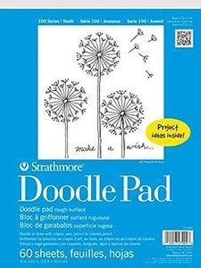 Strathmore 100 Series Youth Doodle Pad, 9x12 inch, 60 Sheets - Draw with Crayon, Pencil & Marker