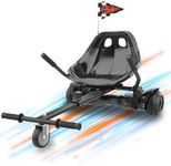 Awwscooter Go Kart Seat Attachment for Self-Balancing Scooter – Adjustable Frame Fits 6.5", 8", 10" Balance Boards, Easy Install, Safe & Fun Ride for Kids and Adults, Ideal for Gifts, Deep Black