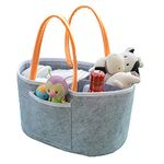 HIPPO Cute Diaper Baby Products Caddy Bag For Smart Mothers Baby Diaper Caddy Organizers Baby Wipes Felt Storage, Nursery, Foldable And Portable (X-Large, Light Grey)