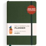 Anecdote Daily Planner w/ 2026-2027 Calendar | Start Anytime 26 Weeks Undated | 1 Page per Day | 8.5" x 5.2" | Hardcover To-Do List Organizer, Plan Your Success, Achieve Productivity Goals (Evergreen)