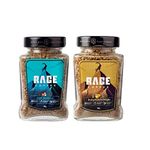 RAGE COFFEE Instant Coffee Combo Pack of 2 - Butterscotch Delight & Irish Hazelnut (Flavoured Instant Coffee 50gms each made using premium Arabica Beans), Glass Bottle