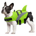 Oslueidy Dog Life Jacket High Flotation,Shark Dog Lifesavers Floats Coat High Visibility Reflective Pet Safety Vest Swimsuits Small Medium Large Dog Life Vest for Swimming Boating Surfing Kayaking