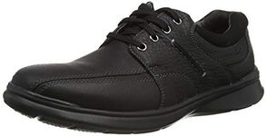 Clarks Men's Black Oily Lea Leather Casual Lace Up Flat(26119725) UK-7