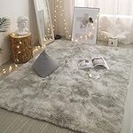 ETAOLINE Grey Rugs Living Room Large Faux Fur Rug Soft Modern Shaggy Rugs 2ft x 4ft