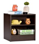 DeckUp Bonton Engineered Wood Bedside Table and End Table (Dark Wenge, Matte Finish)