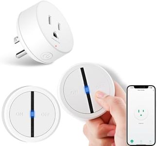 Greencycle Smart Wireless Remote Control Outlet Plug,WiFi Outlets for Household,On Off Smart Outlets Switch Compatible with Tuya,Alexa and Google Assistant,Timer Outlet,No Wiring,White,2SW+1Outlet