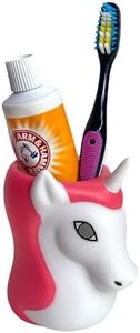 Lily's Home Fun Toothbrush Holder for Kids - Children's Bathroom Storage Organizer for Toothpaste and Toothbrushes. Also Great Holder for Pens, Pencils and Markers (Unicorn)