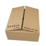 Porpoise 3-Ply 11x 9x 4 inch 10 piece Corrugated Box Cardboard Packing | Storing/Brown Shipping Courier Box for mailing (11 x 9 x 4 Inch_10pc)