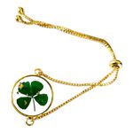 Four Leaf Clover Bracelet for Women - Lucky Charm Jewelry | Real Flower Jewellery for Women | Adjustable Bracelet for Women | Perfect Birthday & Anniversary Gift | Fashion Jewellery for Women