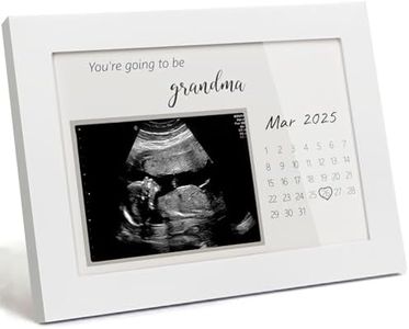 HAMUIERS Pregnancy Announcement for Grandma, Sonogram Picture Frame, Baby Announcement Sign, Surprise Baby Reveal Ideas to Grandma Ultrasound Keepsake Frame, First Time Grandma Gifts, White