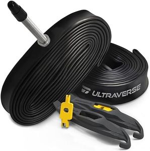 Ultraverse Bike Inner Tube for 700x23-25c, 28 inch bicycle wheel sizes with 48mm Presta Valve - Butyl Rubber tubes for Road and Gravel bikes - 2 tubes with 2 tire levers included