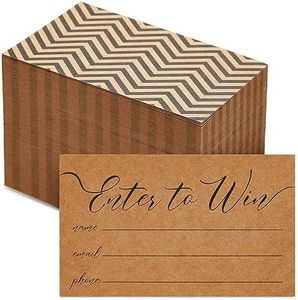 Juvale 200 Pack Enter to Win Cards 3.5x2, Kraft Paper Entry Form Raffle Tickets for Contests, Auctions, Drawings