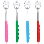 SunMine 4 Pack Telescopic Back Scratchers Bear Claw Extendable Massage Itching Scratcher Massage Tools with Rubber Handles