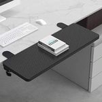 Siiboat Computer Desk Extender Table Arm Elbow Support Collapsible Keyboard Tray for Square Tabletop - Carbon Fiber 25.2inch x 9.45inch, Carbon 25.2inch x 9.45inch