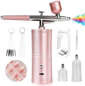 SAVILAND Super-Stable Airbrush Kit: 25 PSI Precision Airbrush for Nails Wireless Dual-Mode Airbrush Gun 0.3mm Nozzle Airbrush Machine Makeup Protable Airbrush Gel Nail Ombre French Paint Nail Art