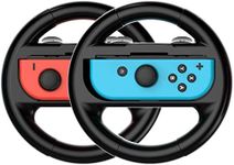 QIHEBEN Steering Wheel Compatible with Nintendo Switch Wheel, Racing Games Steering Wheel Family Use Accessories Compatible with Switch JoyCon Controllers, 2 Pack (Black)