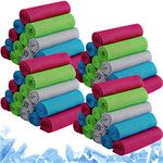 Redbaker 100 Pack Cooling Towels 40"x 12" Cooling Towels Bulk for Athletes Yoga Mat Towel for Neck and Face Cooling Neck Wraps for Hot Weather Sports Workout Fitness Gym Yoga Travel Camping
