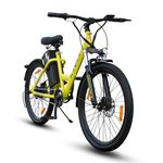 Motovolt KIVO Easy Electric Cycle - Standard | 105 Km Range | 250W 36V BLDC Motor | Removable Battery - 16Ah Lithium-ion| 110 Kg Load Capacity | Front Suspension | 26” Tyres | Neon Satin