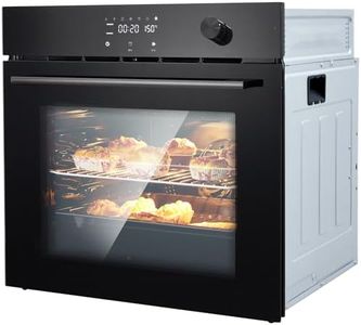 24" Built-in Electric Wall Oven, 2.5Cu.ft Capacity 3000W 240V Single Wall Oven for Kitchen Restaurant, 8 Cooking Functions &108 Automatic Recipes, Touch Control, Black