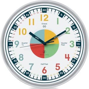 OWLCONIC Telling Time Teaching Clock for Kids Wall Clock - Analog Clock for Kids Bedrooms Playroom Homeschool Decor, School Classroom Learning Clock, Educational Clocks for Kids Learning to Tell Time