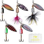 SF Fishing Lure Spinner Baits for Bass Fishing Trout Salmon Hard Metal Spinnerbaits Kit with Tackle Boxes # Type B 5pcs