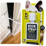 Door Buddy Adjustable Door Strap & Latch. Easy Way To Dog Proof Litter Box No More Pet Gates Or Cat Doors. Convenient Cat & Adult Entry. No Tools Installation. Stop Dog Eating Cat Poop Today! (Grey)