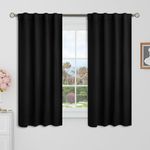 BGment Black Blackout Curtain Blinds - 38 x 48 Inch Thermal Insulated Rod Pocket and Back Tab Blackout Curtains for Kitchen/Home Decor/Bedroom, 2 Window Curtain Panels