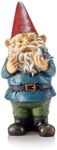 Alpine Corporation 12" Tall Outdoor Garden Gnome with Bird Yard Statue Decoration, Multicolor