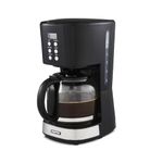 GEEPAS 1.5L Filter Coffee Machine | 900W Programmable Drip Coffee Maker for Instant Coffee Espresso Macchiato | 40min Keep Warm & Anti-Drip Function, Timer | Reusable Filter Fast Brewing Tea & Coffee