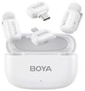 BOYA mini Wireless Lavalier Microphone for iPhone 15/16 Android Smartphone/PC/Tablet with Type-C Input, AI Voice Change, Noise Reduce for YouTube Podcast Vlog TikTok (White, 2TX+2RX(Lightning&USB-C))