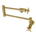 Kingston Brass KS4107DX Concord Wall Mount Pot Filler, Brushed Brass