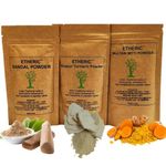 Etheric Glowing Skin Pack (Sandal+Kasturi Turmeric+Multani Mitti) For making skin fair, Acne treatment II Wrinkle Removal II Reduce Blemishes (3 X 100 Grams)