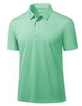 MAGCOMSEN Polo Shirts for Men T Shirts Golf Shirts Tactical Shirt Fishing Shirts Mens Tennis T-Shirt Short-Sleeve Work Polo Performance Quick Dry Jersey Polo Shirt Mint Green