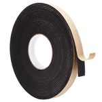 BENECREAT 10m Black Hats Size Reducer Foam Filler, 20mmx3mm T Foam Seal Strips Tape for Baseball Caps, Furniture Protection, Cars, Speakers