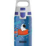 SIGG - Stainless Steel Kids Water Bottle - Shield One Space - Suitable For Carbonated Beverages - Leakproof - Lightweight - BPA Free - Dark Blue with Astronaut - 0.5L