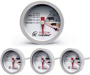 KT THERMO Steak Button Thermometer, Poultry Meat Thermometer, Instant Read Food Stainless Steel Dial Thermometers, Grill Mates Barbecue BBQ Tools, Grilling and Baking Steak Thermometers, Set of 4