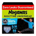 Pampers Ninjamas Nighttime Bedwetting Underwear Boys Size S/M (38-65 lbs) 88 Count (Packaging & Prints May Vary)