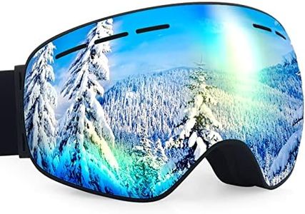 Dizokizo Ski Goggles Interchangeable Spherical Lens for Skiing Snowboard Anti-fog 100% UV Protection Triple Breathable Foams for Kids REVO Gold