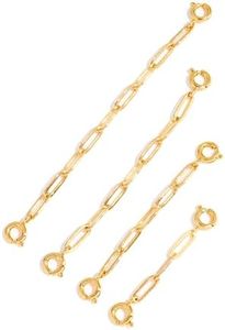 CUFELMU 4 Pcs Gold Necklace Extender for Women Extender Chain for Bracelet Anklet Waist Jewelry