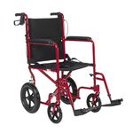 Drive Medical Expedition Aluminum transport Chair, Red, 1 Each 1 count