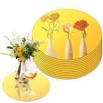 DI QIU REN 12 Pcs 10 Inch Round Mirrors for Centerpieces, Gold Mirror Centerpieces for Table Decorations, Acrylic Candle Tray Mirror Plates for Centerpieces for Weddings Party Events