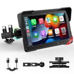 LAMTTO Carplay and Android Wireless Auto for Motorcycle, 7 Inch Portable Motorcycle GPS Screen, IP67 Waterproof Touch Screen, Bluetooth GPS Navigation Siri/G00gle Assistant