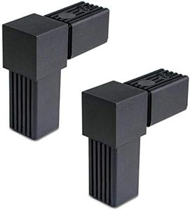 cyclingcolors Conector de Tubo Cuadrado de Ángulo Recto de 2 Vías, Conexión de Estante de Perfil, 20mm x 1.5mm, Negro