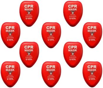 WNL Products CPR Rescue Mask, Adult/Child Pocket Resuscitator, Hard Case Kit with Belt Clip 10-Pack